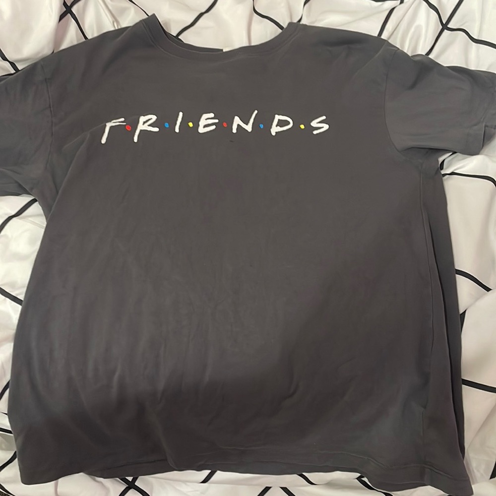 black oversized friends shirt